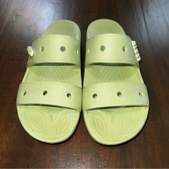 Unisex Crocs Classic Double Strap Relaxed Fit Slide Sandals Green M8 W10 - Picture 3 of 7